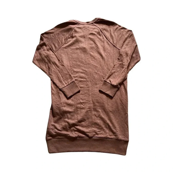 PrAna Cozy Up Teddy Size Large Brown Long Sleeve Shift Sweatshirt Dress - Picture 3 of 4